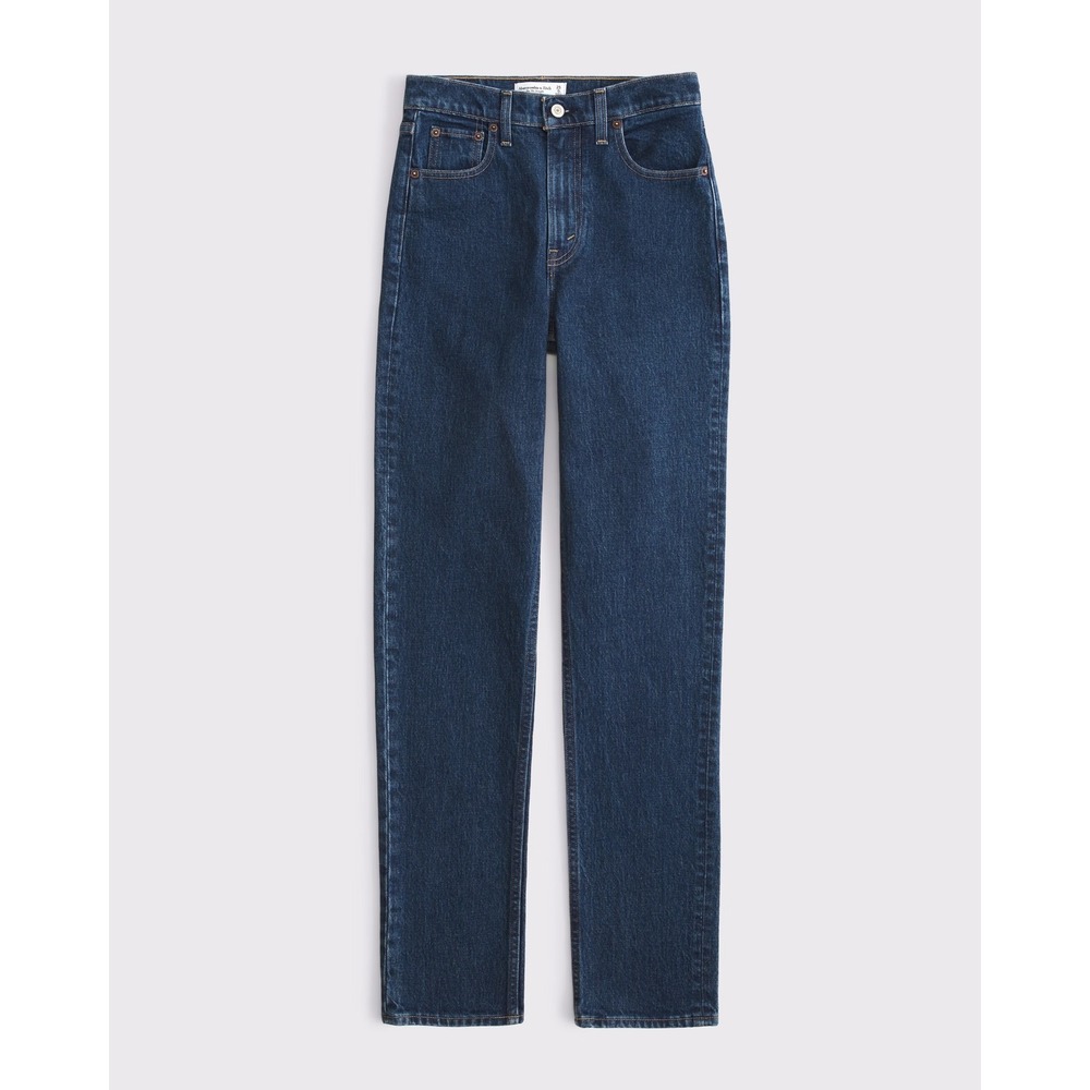 Abercrombie & Fitch Ultra HR 90's Straight Jeans Women 28 Blue NWOT Curve Love
